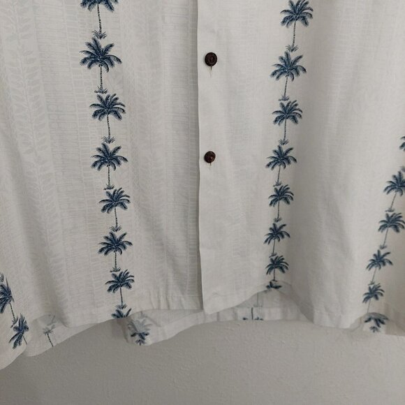 Pacific Legend Men's White Tropical Hawaiian Shirt Short Sleeve Palm Trees 3XL - Picture 5 of 9